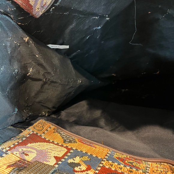 Faithful Companion Pioneer Express Canvas Rolling Shopping Bag with Dogs Vintage - Picture 16 of 16